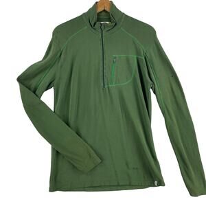 tasc Performance Mens 1/4 Zip Pullover SZ L Green Bamboo Organic Cotton
